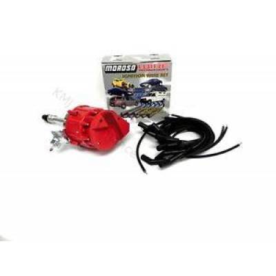 KMJ Performance Parts - SBC BBC Chevy 350 454 HEI Distributor & Moroso Plug Wires 135* 65kv Ignition