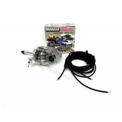 KMJ Performance Parts - SBC 65K Clear Cap 350 HEI Distributor w/ Moroso Mag-Tune Spark Plug Wires Kit