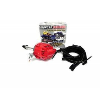 KMJ Performance Parts - Chevy SBC 350 HEI Complete Distributor & Moroso Mag-Tune Spark Plug Wires Kit