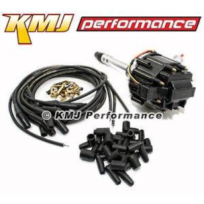 KMJ Performance Parts - Chevy 350 400 454 HEI Distributor & Unassembled Moroso Spark Plug Wires Kit 135*