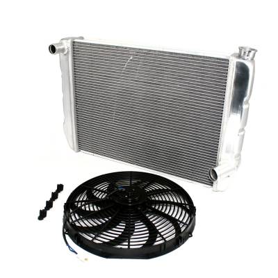 KMJ Performance Parts - High Performance 29"; x 19"; Universal Aluminum Radiator & 16"; Electric Fan Combo