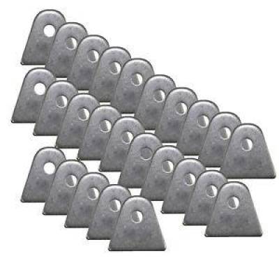 KMJ Performance Parts - 25 Pack Chassis Mounting Tabs 1/8"; Thick Steel 1/4"; Hole 1-7/16"; Long Weldable