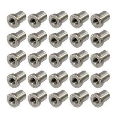 KMJ Performance Parts - 25 Pack Chassis WeldOn Nut 1/2";-13 Thread Weldable 7/8"; Long Fits 3/4"; ID Tubing