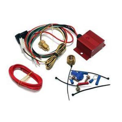 KMJ Performance Parts - Red Adjustable Electric Cooling Fan Controller Wiring Harness Kit 150-240 Degree