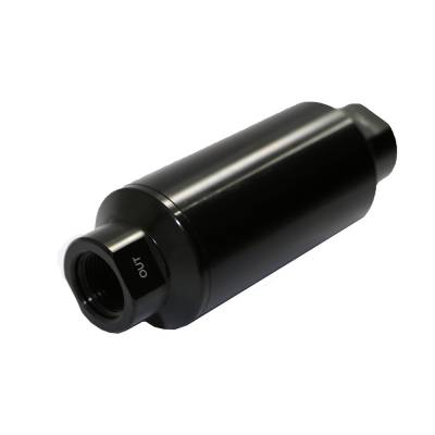 KMJ Performance Parts - Black Billet Aluminum Fuel Filter W/ 10 Micron Paper Element for -10 ORB Fitting