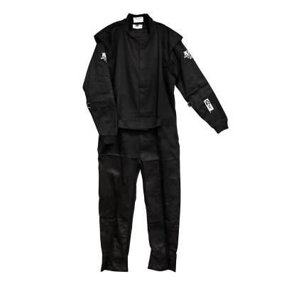 Velocita - Velocita SS2 X-Small Black 1pc VR1 Single Layer SFI 3.2a/1 Rated Logo Fire Suit