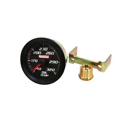 Quick Car - QuickCar 63-009 Redline LED Lit Black Face Oil Temperature Digital Gauge