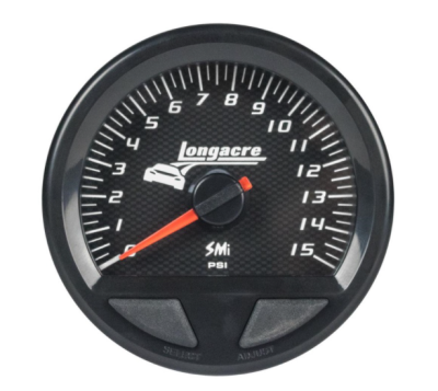 Longacre - SMi™ Elite Waterproof Gauges, Fuel Pressure 0-15 psi, Sensor Included LON 46742