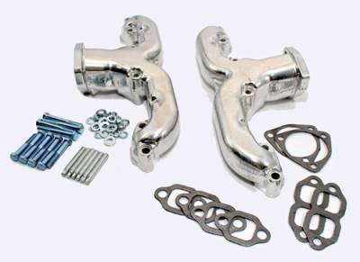 Assault Racing Products - SBC Ceramic Finish Vintage Styling Performance Rams Horn Exhaust Manifold Chevy