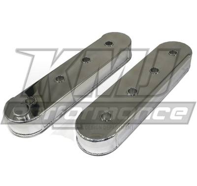 Assault Racing Products - Chevy LS1 LS6 Fabricated Polished Aluminum Valve Covers No Coil Mounts LS2 LS7