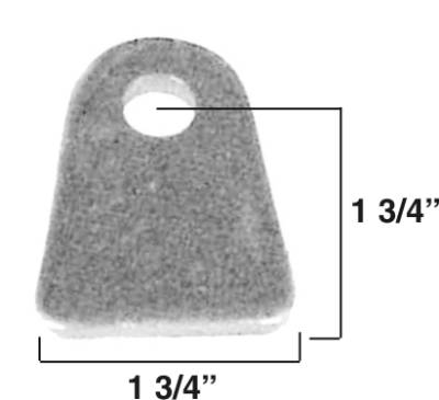 A & A Manufacturing - AA-181-B Large Chassis Tab, 1/2" Hole, 3/16" Steel