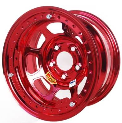 Aero Race Wheels - Aero Wheels 53-985040RED Beadlock 15" x 8" -5 x 5" Pattern 4" Back Spacing