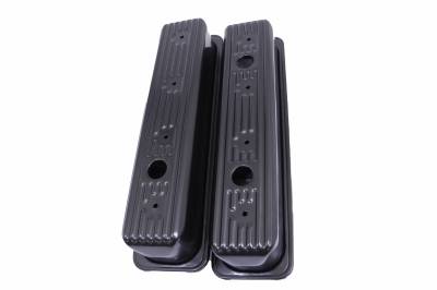 Assault Racing Products - 1987-00 SBC Chevy GMC Black Centerbolt Valve Covers Tall Style 5.0 305 5.7 350 ARC A9705