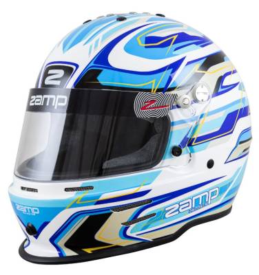 Zamp - ZAMP RZ-42Y Youth Graphic Helmet White/Blue/Light Blue 56CM