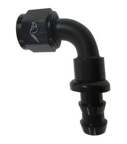 RoadRunner Performance - RoadRunner Performance 90 degree AN 6 BLACK Push Lock Fitting RRP PL06-06FJ90BK