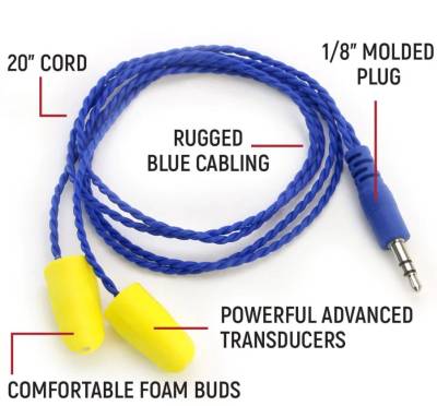 Rugged Radios - AlphaBud Foam Earbud Speakers - Stereo RUG ALPHA-BUDS-S