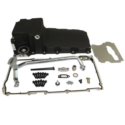 KMJ Performance Parts - Black LS Conversion Swap Oil Pan Low Profile Retrofit Kit LS1 LS2 LS3 5.3 6.0