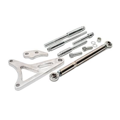 Assault Racing Products - BBC Chevy Polished Aluminum Alternator Bracket Fits Long Neck Water Pump KMJ JM9103P