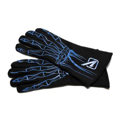 Velocita -  BLUE Velocita Skeleton 2 Layer Racing Gloves XSmall