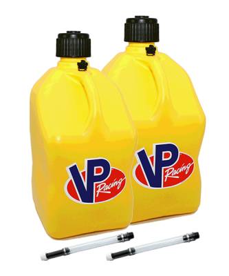 VP Racing Fuels - VP Fuel 2 Pack 5 Gallon Fuel Can + 2 Hose Kits - YELLOW