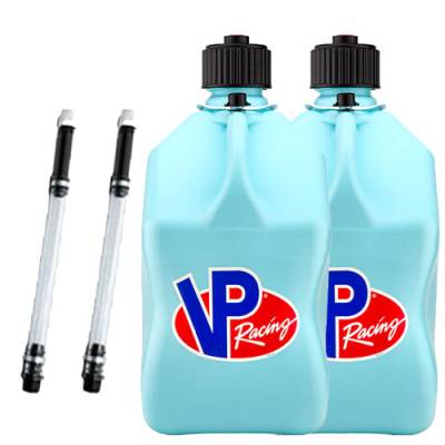 VP Racing Fuels - VP Fuel 2 Pack 5 Gallon Fuel Can + 2 Hose Kits - SKY BLUE