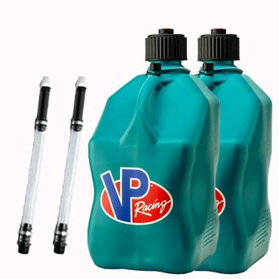 VP Racing Fuels - VP Fuel 2 Pack 5 Gallon Fuel Can + 2 Hose Kits - CARIBBEAN BLUE