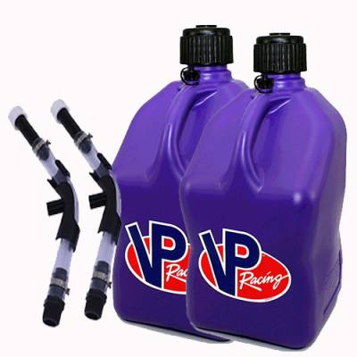 VP Racing Fuels - VP Fuel 2 Pack 5 Gallon Fuel Cans + 2 Hoses and Benders - PURPLE