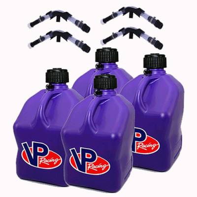 VP Racing Fuels - VP Racing 4-Pack Square Fuel Jugs with 4 Hoses and 4 Benders - PURPLE