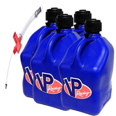 VP Racing Fuels - 4 VP Racing Square Fuel Jugs with Trigger Hose - BLUE