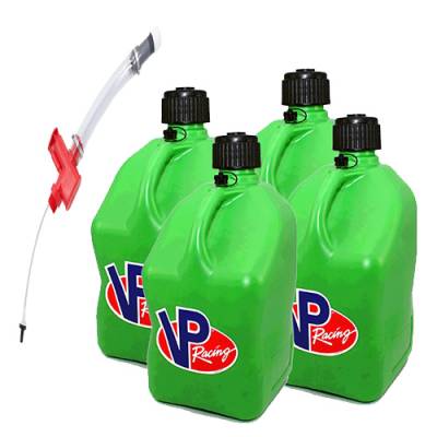 VP Racing Fuels - 4 VP Racing Square Fuel Jug with Trigger Hose -GREEN