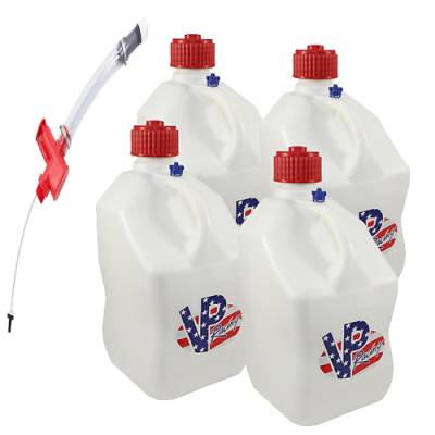 VP Racing Fuels - 4-VP Racing Square Fuel Jugs with Trigger Hose - PATRIOT