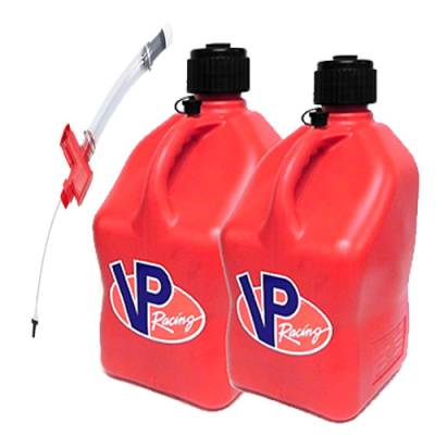 VP Racing Fuels - 2-VP Racing Square Fuel Jugs with Trigger Hose - RED