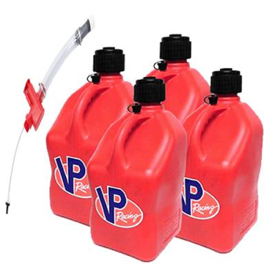 VP Racing Fuels - 4-VP Racing Square Fuel Jugs with Trigger Hose - RED