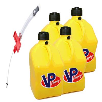 VP Racing Fuels - 4-VP Racing Square Fuel Jugs with Trigger Hose - YELLOW