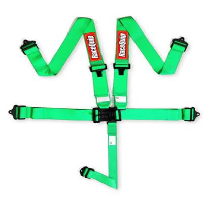 Racequip - Racequip GREEN 5 Point 16.1 SFI Latch & Link Belt Set