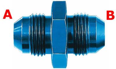 Aeroquip FCM2051 Straight Male Union Fitting -4 AN (Both Ends) Blue Anodized Aluminium