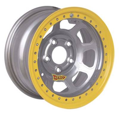 Wheels and Tires - 15" x 8" Wheels - Aero Race Wheels - Silver Beadlock 15" x 8" - 5 x 4.75" Pattern - 2" Back Spacing