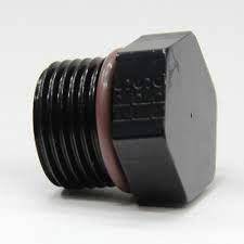 Aluminum AN Fittings - O-Ring AN Plug - Fragola - -8 AN Port Plug-3/4"x16 Thread-Black-O-Ring Included