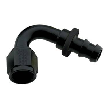 -8 Black Aluminum Push-On 120 Degree Fitting