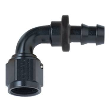 SERIES 8000 PUSH-LITE RACE HOSE ENDS - 90 Degree Push Lock Fittings  - Fragola - Fragola -8AN to -6AN Fuel Cell Reducer Fitting-Black
