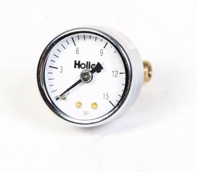 Holley Fuel Pressure Gauge- 0-15  Pounds-1.5" Diameter