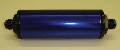 PRC Inline Aluminum Fuel Filter 6" x 2" Blue -10AN