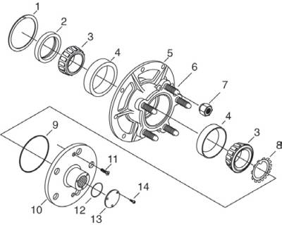 Grand National Hub Components - Stud 5 on 3/4"