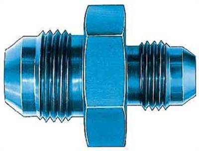 Aeroquip FCM2162 Union Reducer Fitting -10 AN to -6 AN Blue Anodized Aluminum