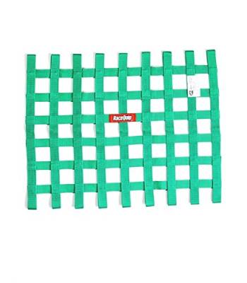 RaceQuip 725075 Green 18" x 24" Ribbon Style Race Car Window Net (SFI 27.1 Certified)