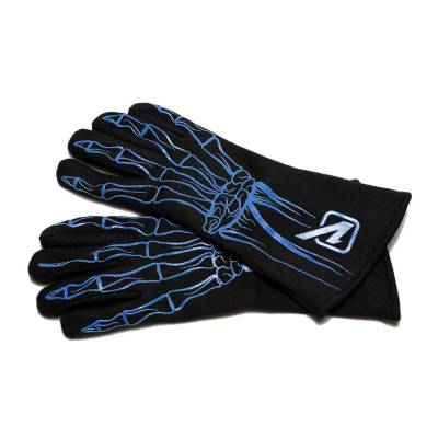 BLUE Velocita Skeleton 2 Layer Racing Gloves