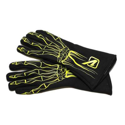 FLO YELLOW Velocita Skeleton 2 Layer Racing Gloves