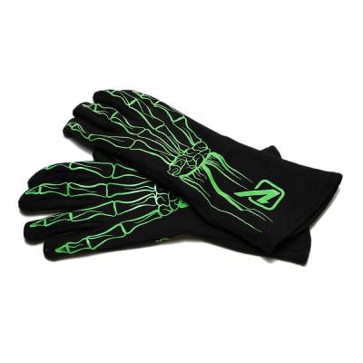 FLO GREEN Velocita Skeleton 2 Layer Racing Gloves