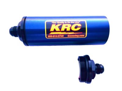 KRC 4508BL #8AN Long In-Line Fuel Filter Blue (No Element)