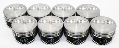 Speed Pro - Speed Pro Small Block Chevy 350 Flat Top Pistons STD Bore 5.7" Hypereutectic SBC - Image 1